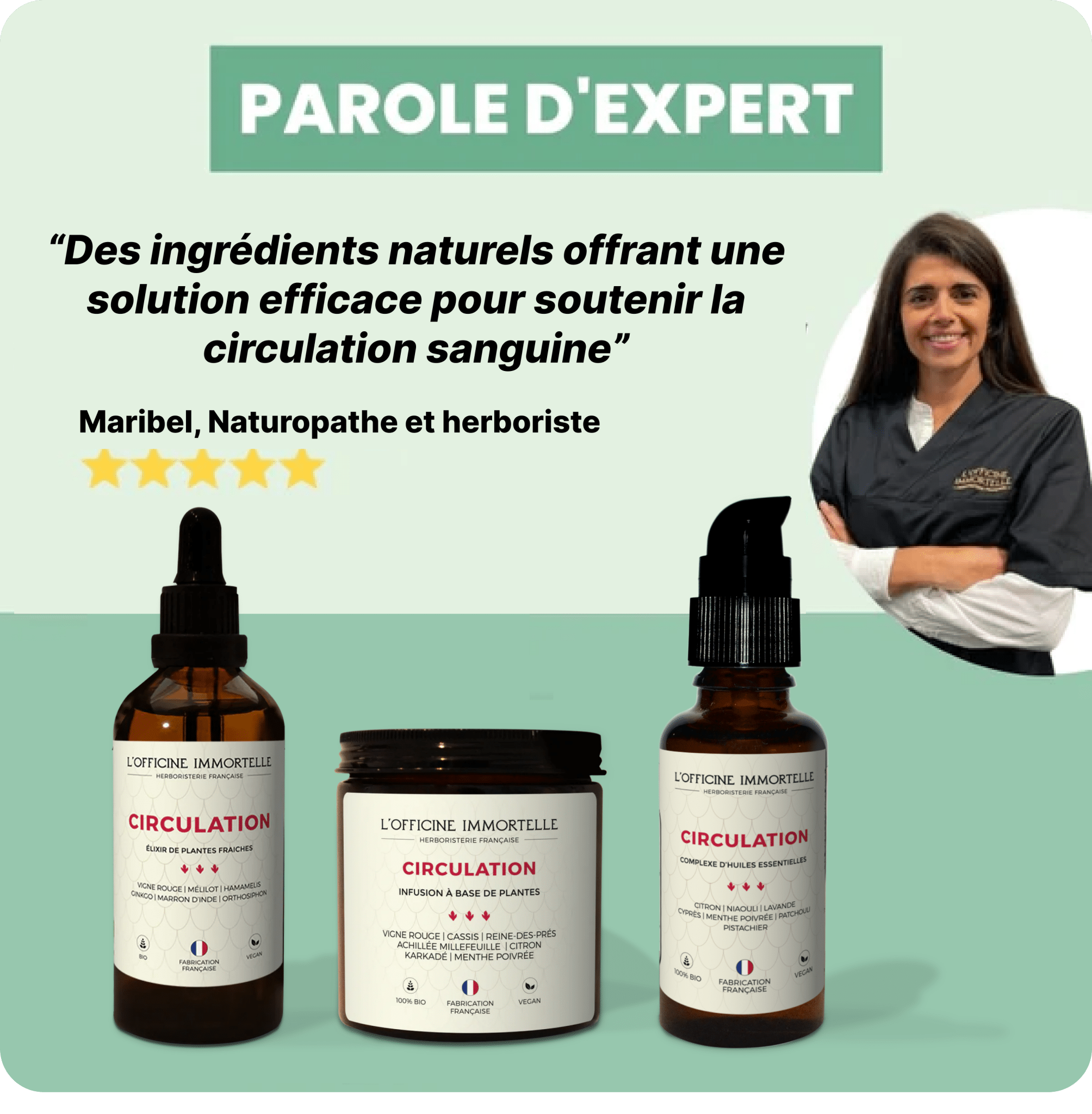 Cure circulation - Jambes douloureuses ou gonflées - Officine Immortelle