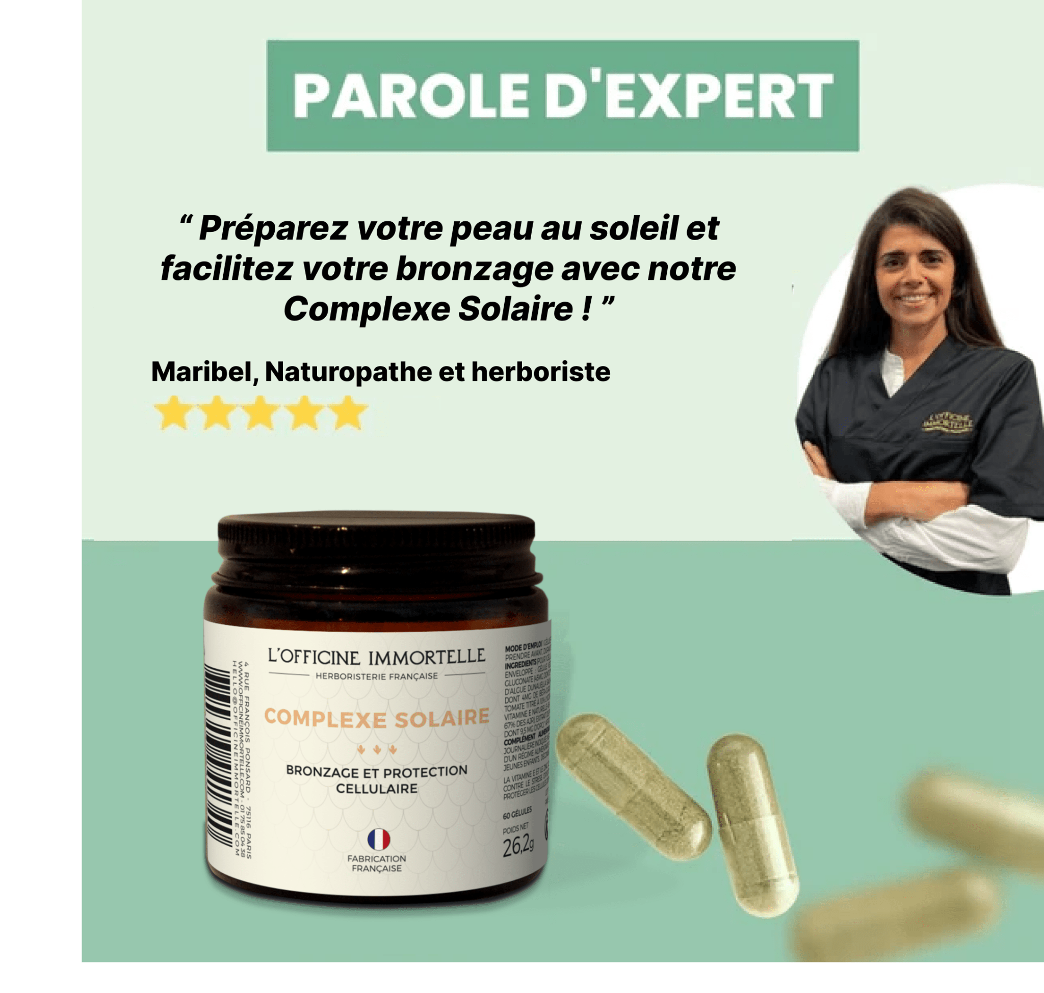 Complexe solaire - Bronzage et Protection cellulaire - Officine Immortelle
