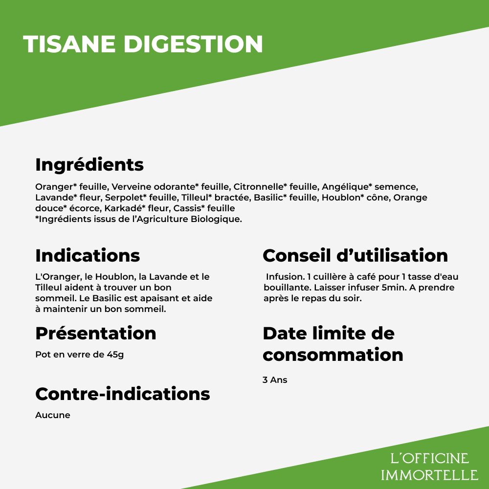 Tisane - Digestion - Officine Immortelle